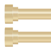 hei! dear gold curtain rod front view showing sleek profile and polished finish