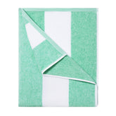 HENBAY front view green striped towel showing full pattern and size benefit