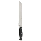 HENCKELS bread knife front view showing blade and black handle for reliable slicing