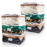 Heonay front view clear zippered bag showing visibility and neat storage benefit