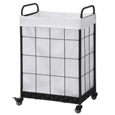 Hermina front view showing full-size hamper and organized storage benefit