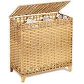 Hermina front view with lid showing neat concealed laundry and stylish design