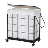 Hermina hamper front view showing neat storage and organized benefit