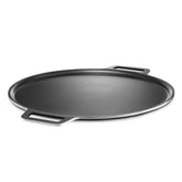 HexClad front view of pizza steel showing cooking surface and handles for quick heat