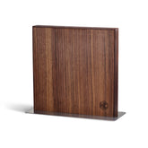 HexClad walnut magnetic block front view showcasing elegant storage benefit