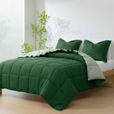 HIG green comforter front view showing calming color and neat finish