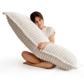 HIGOGOGO front view beige body pillow showing full length and shape for versatile support