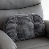 HIGOGOGO lumbar pillow front view showing supportive shape and elegant corduroy finish