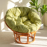 HIGOGOGO front view of green papasan cushion showing plush overstuffed comfort