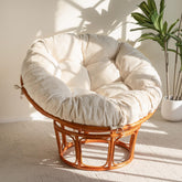 HIGOGOGO front view of beige papasan cushion showing full plush support