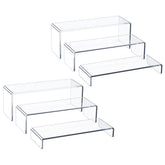 HIIMIEI front view of six-piece acrylic riser set showing organized display benefit