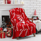 Hillsuren front view of blanket and pillow set showing festive holiday appeal