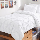 HIMEET twin xl front view showing pintuck comforter and coordinated set for luxury look