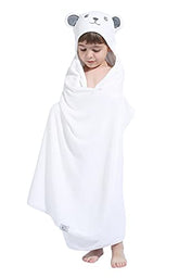 HIPHOP PANDA front view hooded towel showing full coverage and playful design, keeps kids cozy