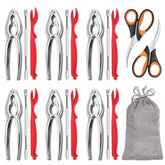 HIWARE front view of full 20-piece seafood tools set showing complete kit for easy serving