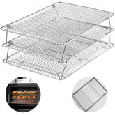 HIWARE front view of three stackable cooling racks showing compact set and space-saving benefit