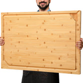 HIWARE front view of extra large bamboo board showing full surface and finish benefit