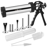 HK jerky gun front view showing durable stainless barrel and handle for reliable extrusion