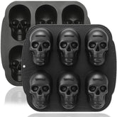 HKNMTT skull mold front view showing six cavities and nonstick finish