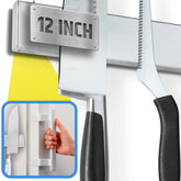 HMmagnets front view fridge mounted showing tidy knife storage and space savings