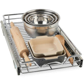 HOLDN’ STORAGE front view of pull-out organizer showing full access benefit