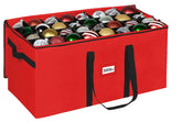 HOLDN’ STORAGE front view of red ornament storage box showing size and protection