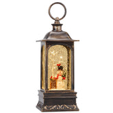 HOLYHOM front view of lantern with cardinal and snowman, festive focal point