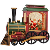 HOLYHOM front view of train lantern showing festive scene and warm glow benefit