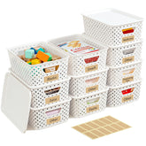 Homaigie front view of 10-pack storage bins showing organized set and neat storage