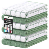 Homaxy front view of six-pack grass green towels showing neat fold and color benefit