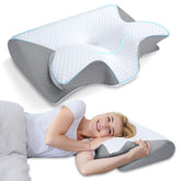 HOMCA front view of contour pillow showing ergonomic shape and stable support