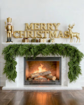 homchy Norfolk pine garland front view showing lush fullness and ready-to-decorate benefit