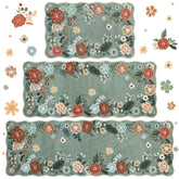 Homcomoda front view of three‑piece set showing floral design and benefit: instant farmhouse style