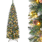 Homde pencil tree front view showing slim profile and full lights benefit