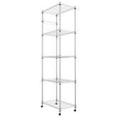 Homdox front view of chrome shelving showing organized storage and space-saving benefit