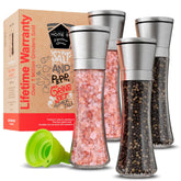 HOME EC front packaging with four grinders and foam tray, protects product
