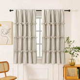 Homechoice Decor front view of two panels showing full drape and boho style benefit