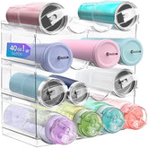 Homecor front view of stackable rack showing organized bottles and easy access