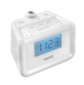 Homedics front display showing LED time and projection for quick bedside readability