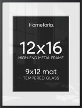 Homeforia front view of 12x16 black frame showing sleek modern border and contrast
