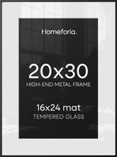Homeforia black frame front view showing sleek matte finish and refined edges