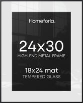 Homeforia black frame front view showing clean matte profile and framed print benefit