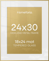 Homeforia front view of gold frame showing polished packaging and luxe presentation