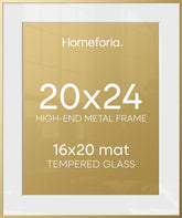 Homeforia gold frame front view showing polished finish and refined silhouette for elegant display