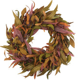 HomeKaren olive wreath front view showing full 22 inch coverage and welcoming look