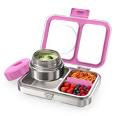 HOMEKOL front view of purple bento box showing compact profile and latch benefit
