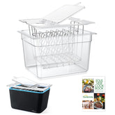 homenote front view of 12 quart container showing clear lid and capacity for precision cooking