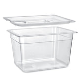 homenote front view of 12-quart container showing clear tub and lid for stable cooking