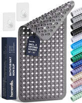 Homerella front view of bathtub mat packaging showing size and features for easy choice
