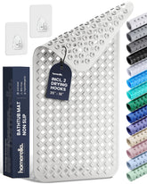 Homerella front view showing packaging and mat benefits for safer baths